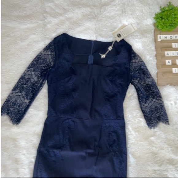 NWT Missmay Retro Gorgeous City Stretchy Navy Blue Lace Bodycon Dress sz medium - Picture 3 of 13